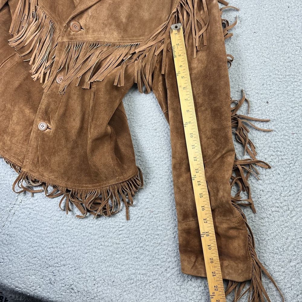 VTG Berman's Buckskin Suede Leather Fringe Jacket Western Boho Cowboy Mens 42 - Picture 13 of 13